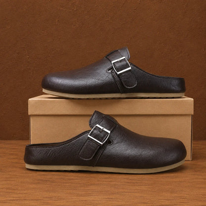 Unisex Leather Cork Clogs