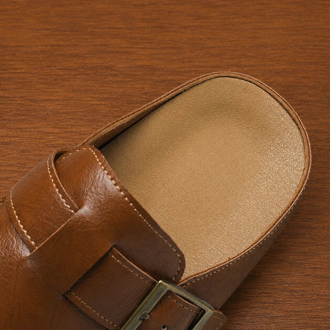 Unisex Leather Cork Clogs