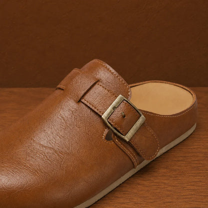 Unisex Leather Cork Clogs