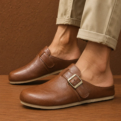 Unisex Leather Cork Clogs