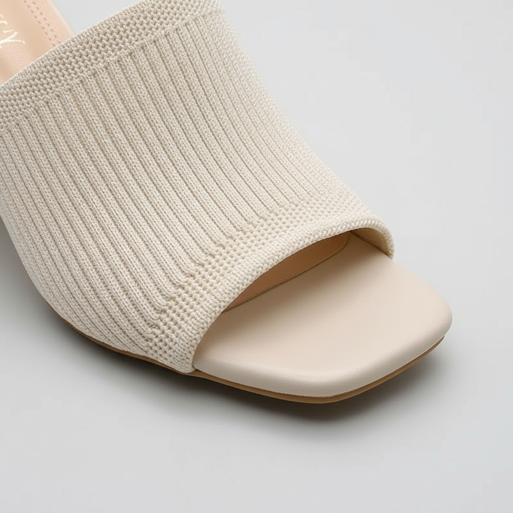 Knit Block Heel Mules
