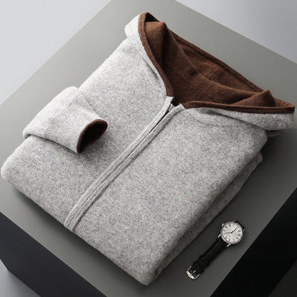 Merino Wool Hooded Sweatercoat