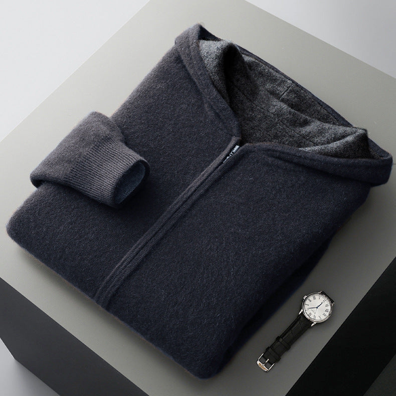 Merino Wool Hooded Sweatercoat