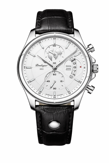 Chronograph Watch Leather Strap