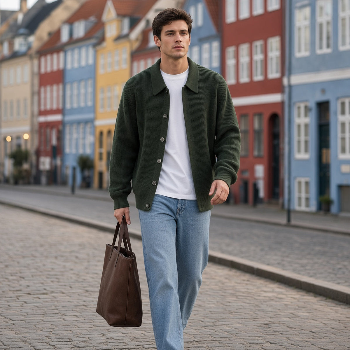 Open-Front Knitted Cardigan