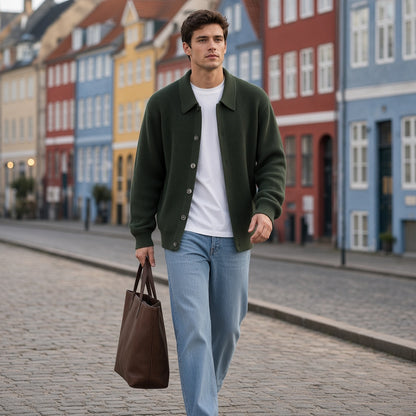 Open-Front Knitted Cardigan
