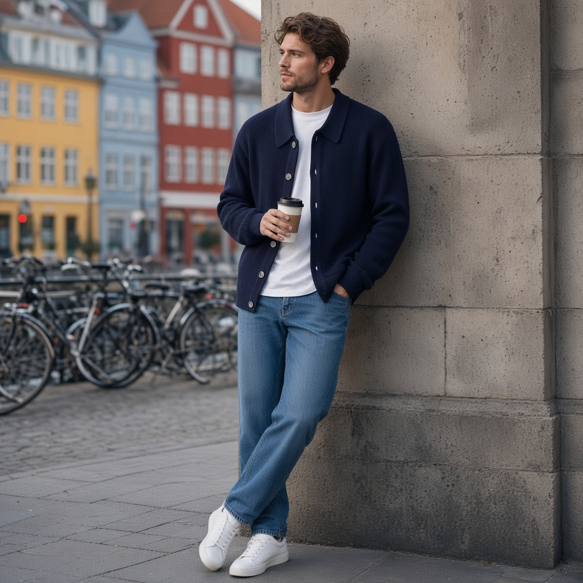 Open-Front Knitted Cardigan