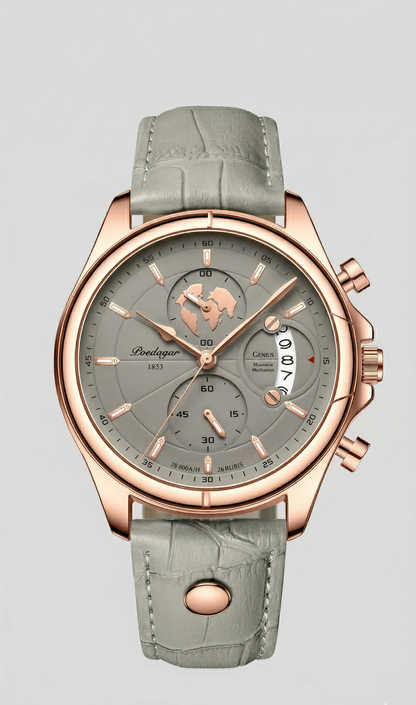 Chronograph Watch Leather Strap