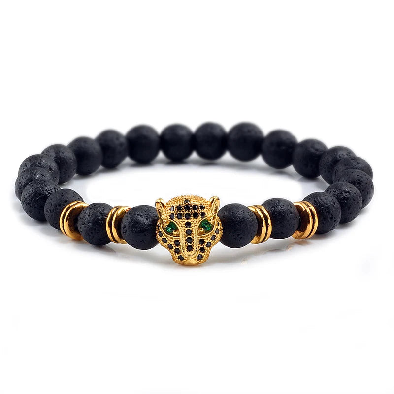 Lava Leopard Head Bracelet