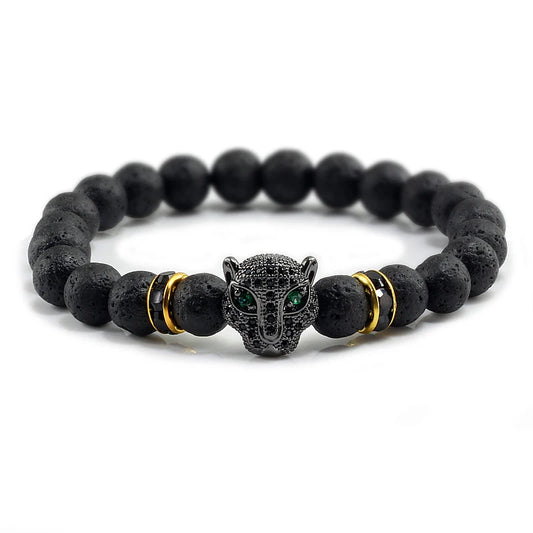 Lava Leopard Head Bracelet