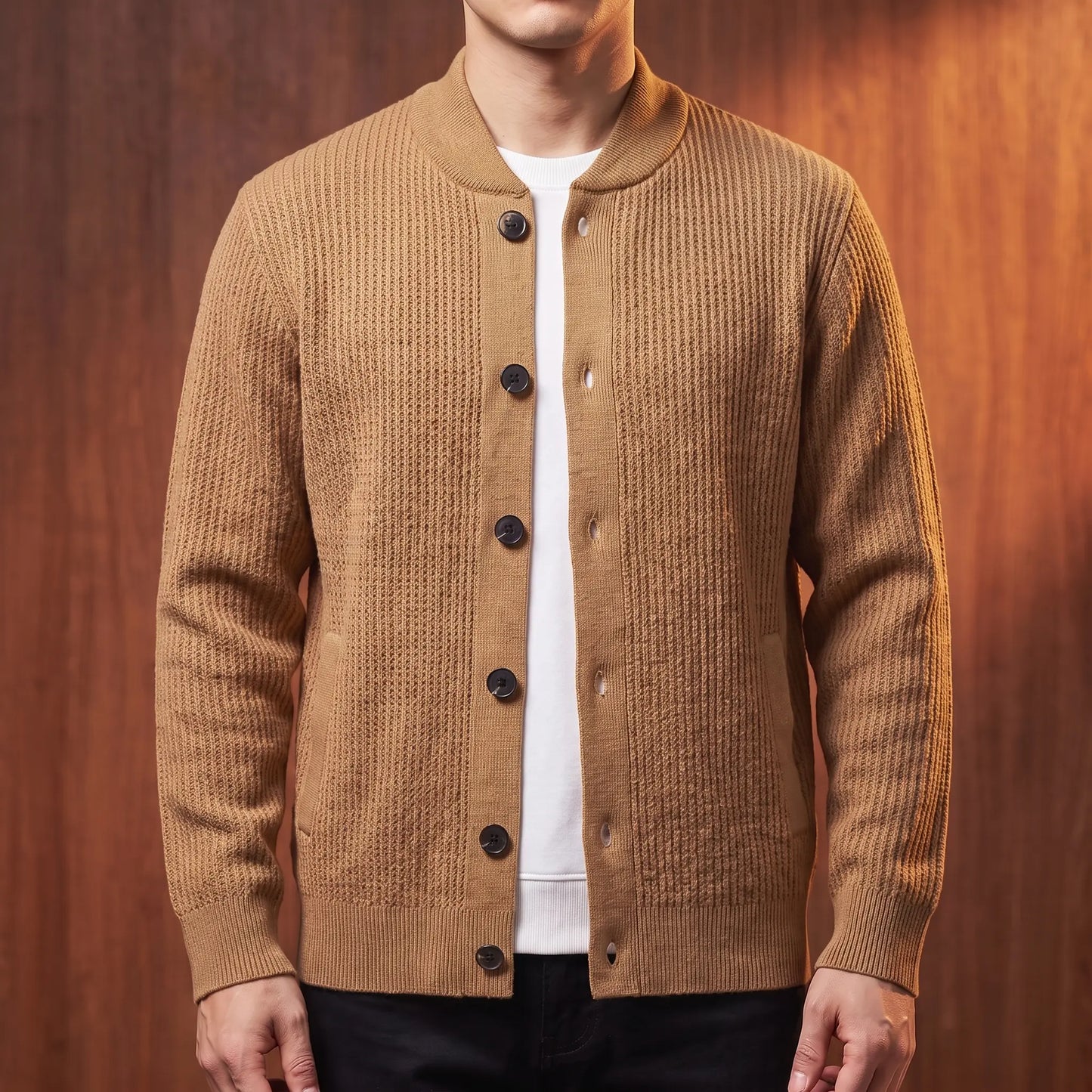 Casual Single Breasted Sweatercoat