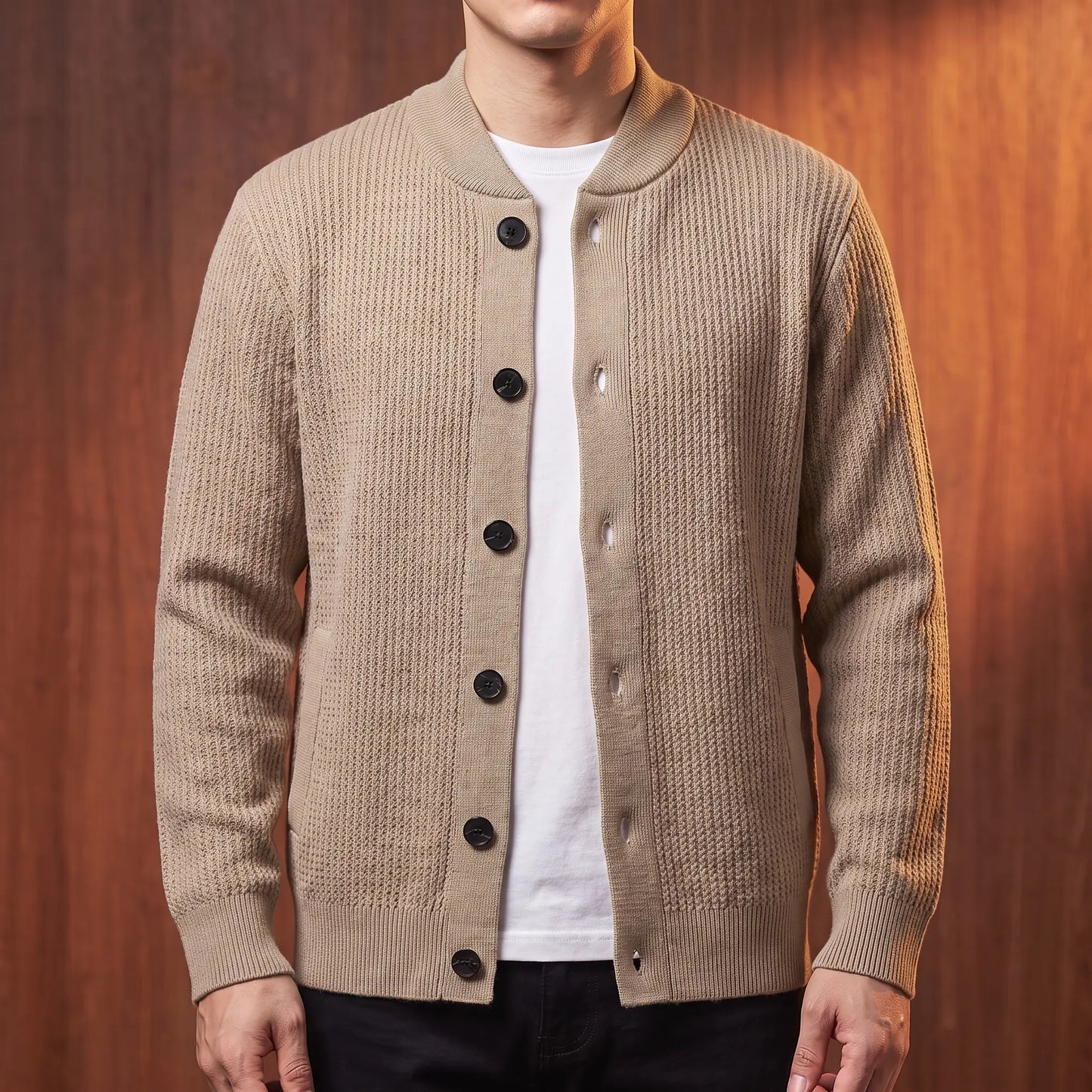 Casual Single Breasted Sweatercoat