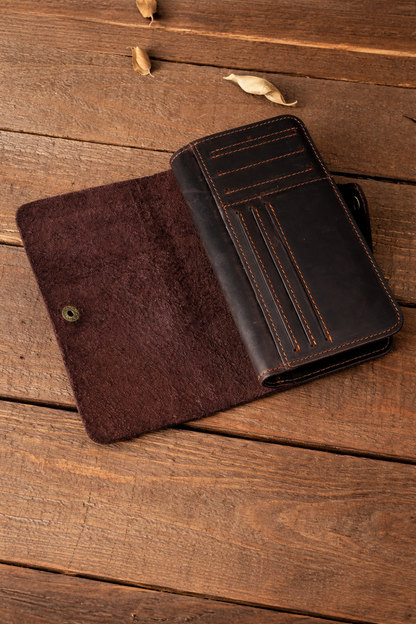 Vintage Leather Long Wallet