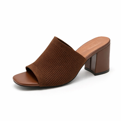 Knit Block Heel Mules