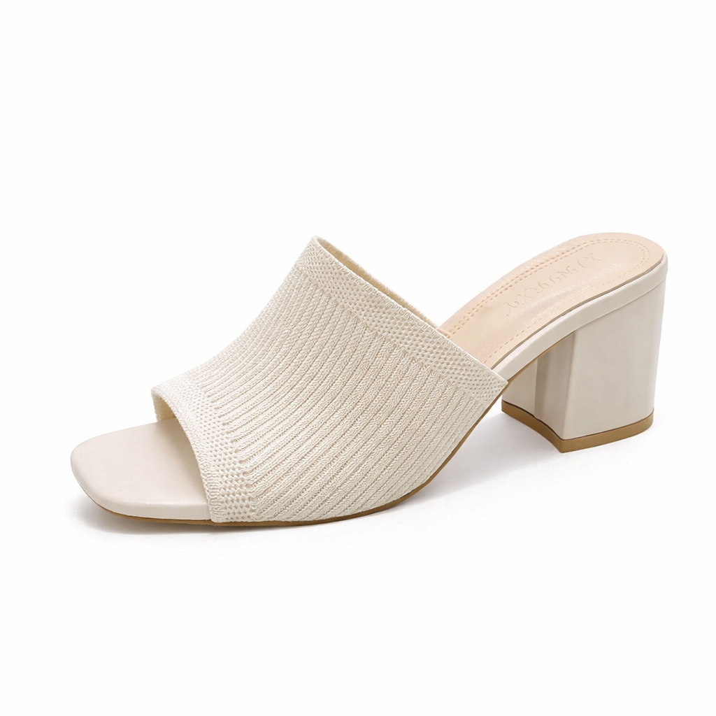 Knit Block Heel Mules
