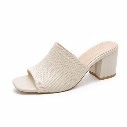 Knit Block Heel Mules