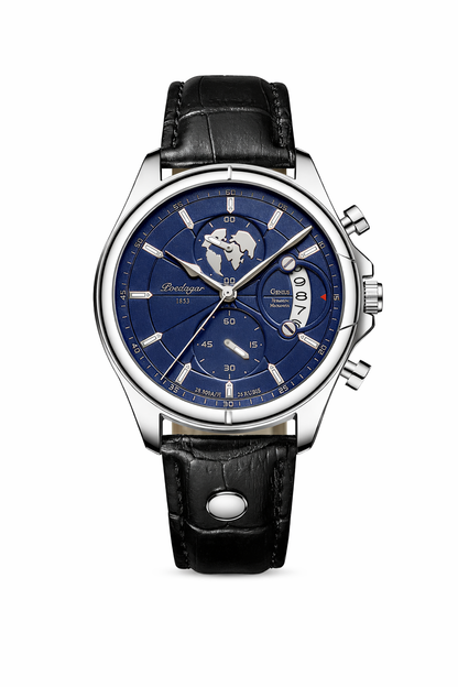 Chronograph Watch Leather Strap