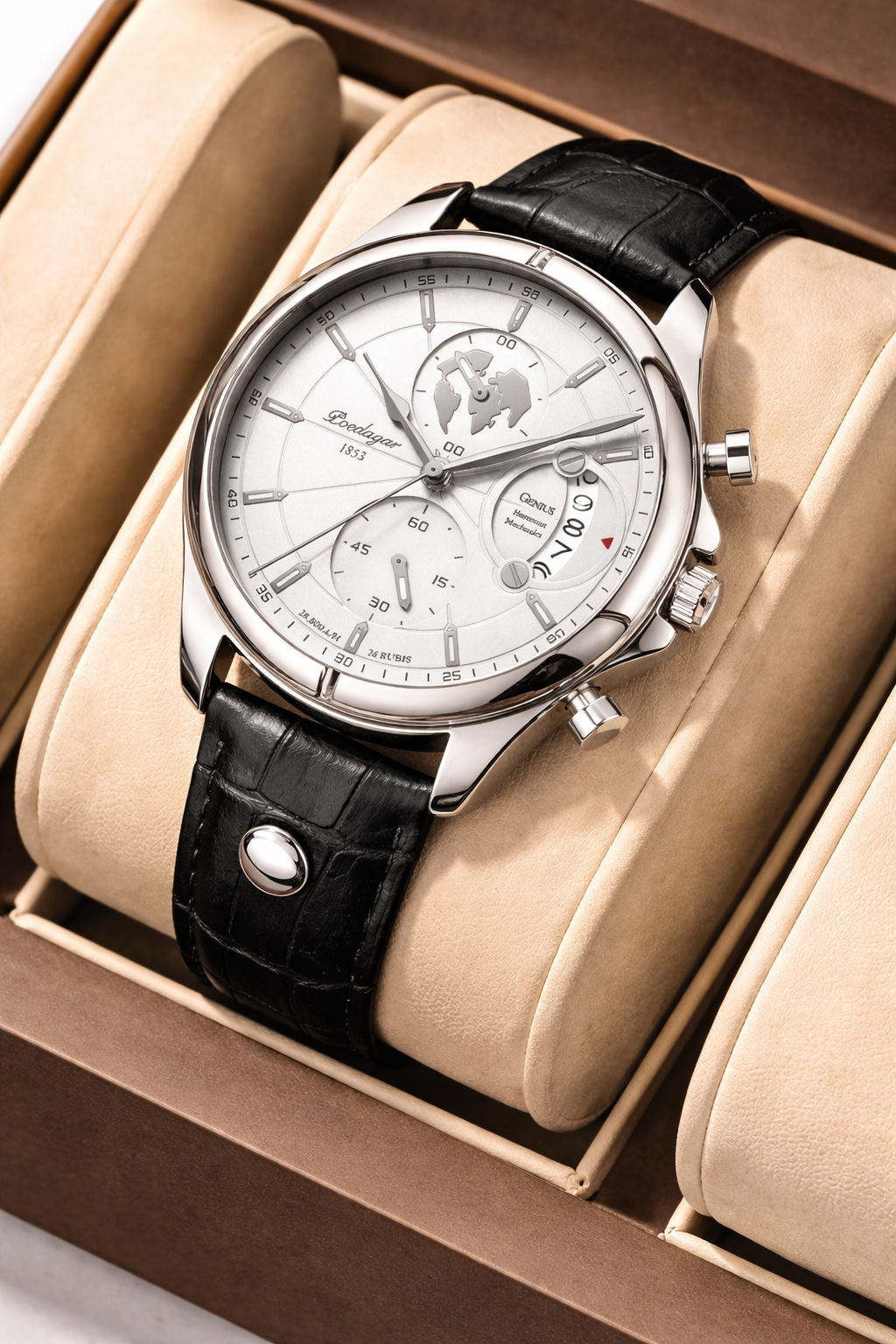 Chronograph Watch Leather Strap