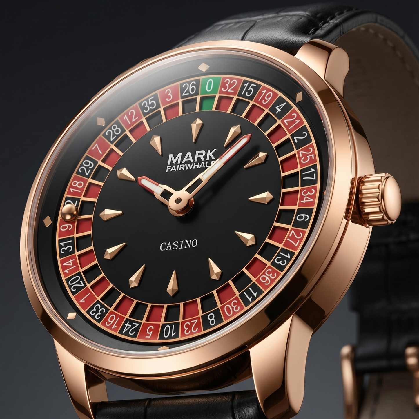 Roulette Dial Leather Watch