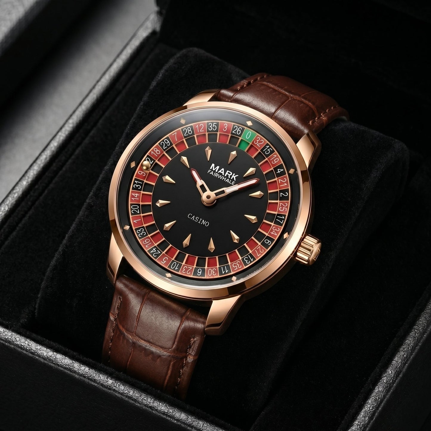 Roulette Dial Leather Watch
