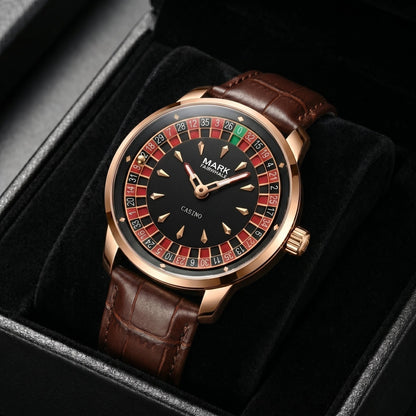Roulette Dial Leather Watch