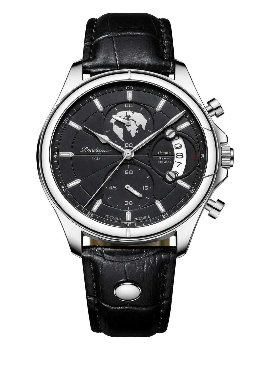 Chronograph Watch Leather Strap