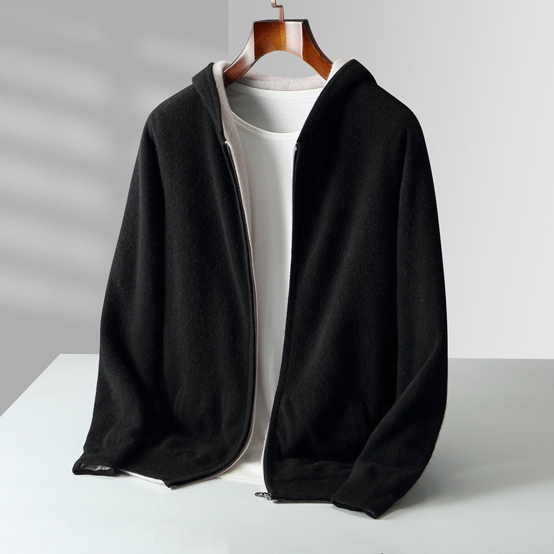 Merino Wool Hooded Sweatercoat