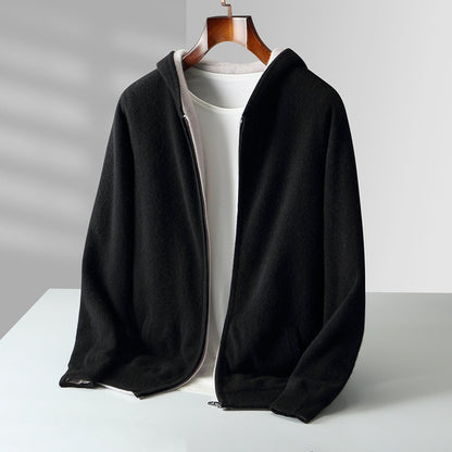 Merino Wool Hooded Sweatercoat