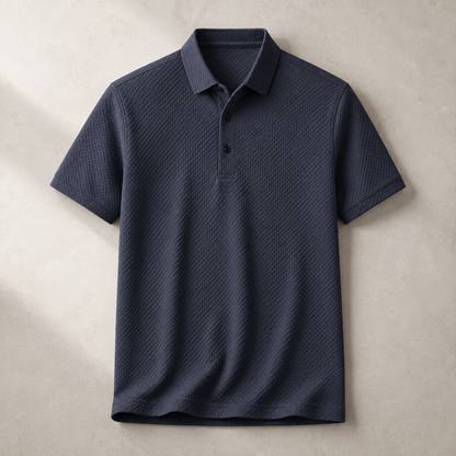 Textured Knit Polo Shirt