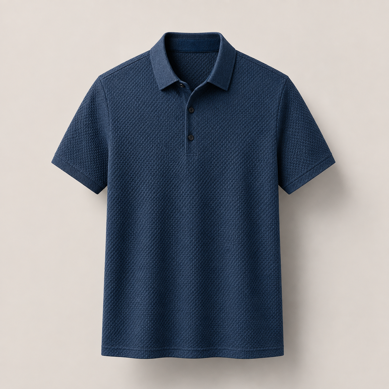 Textured Knit Polo Shirt