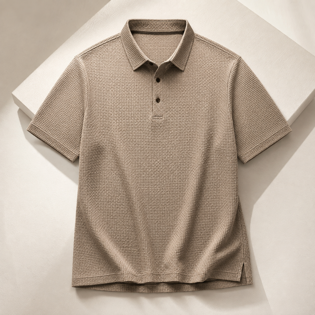 Textured Knit Polo Shirt