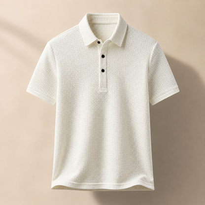 Textured Knit Polo Shirt