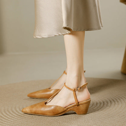 Women's Retro T-Strap Sandals
