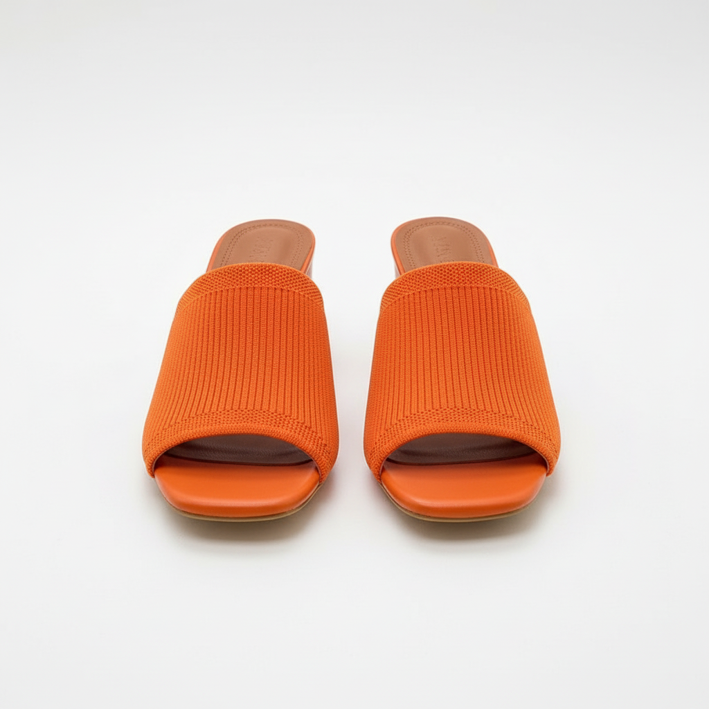Knit Block Heel Mules