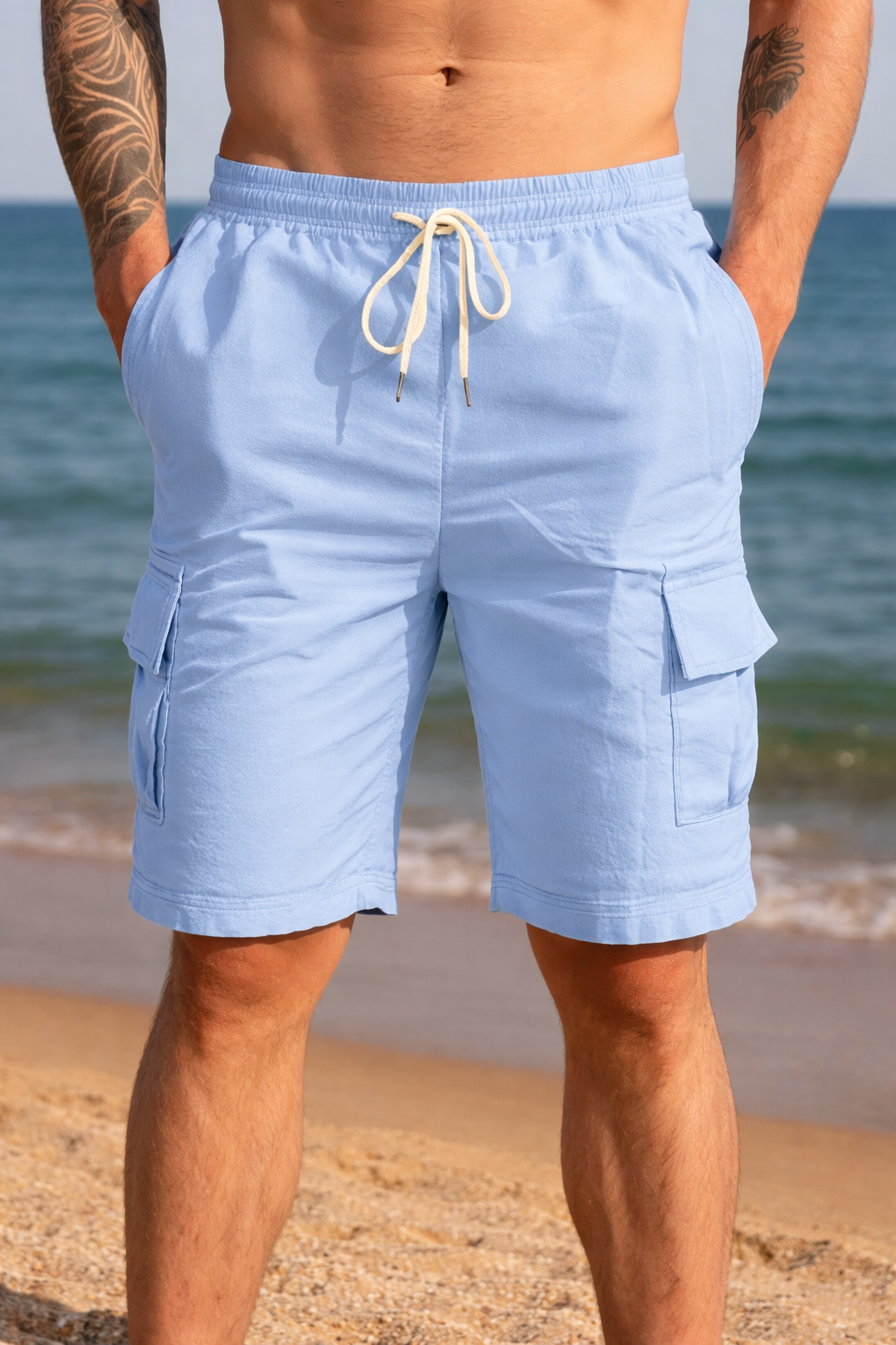 Linen Cargo Shorts