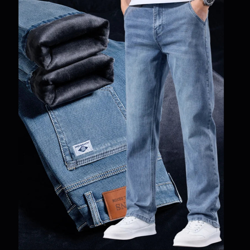 Fleece-Lined Warm Jeans