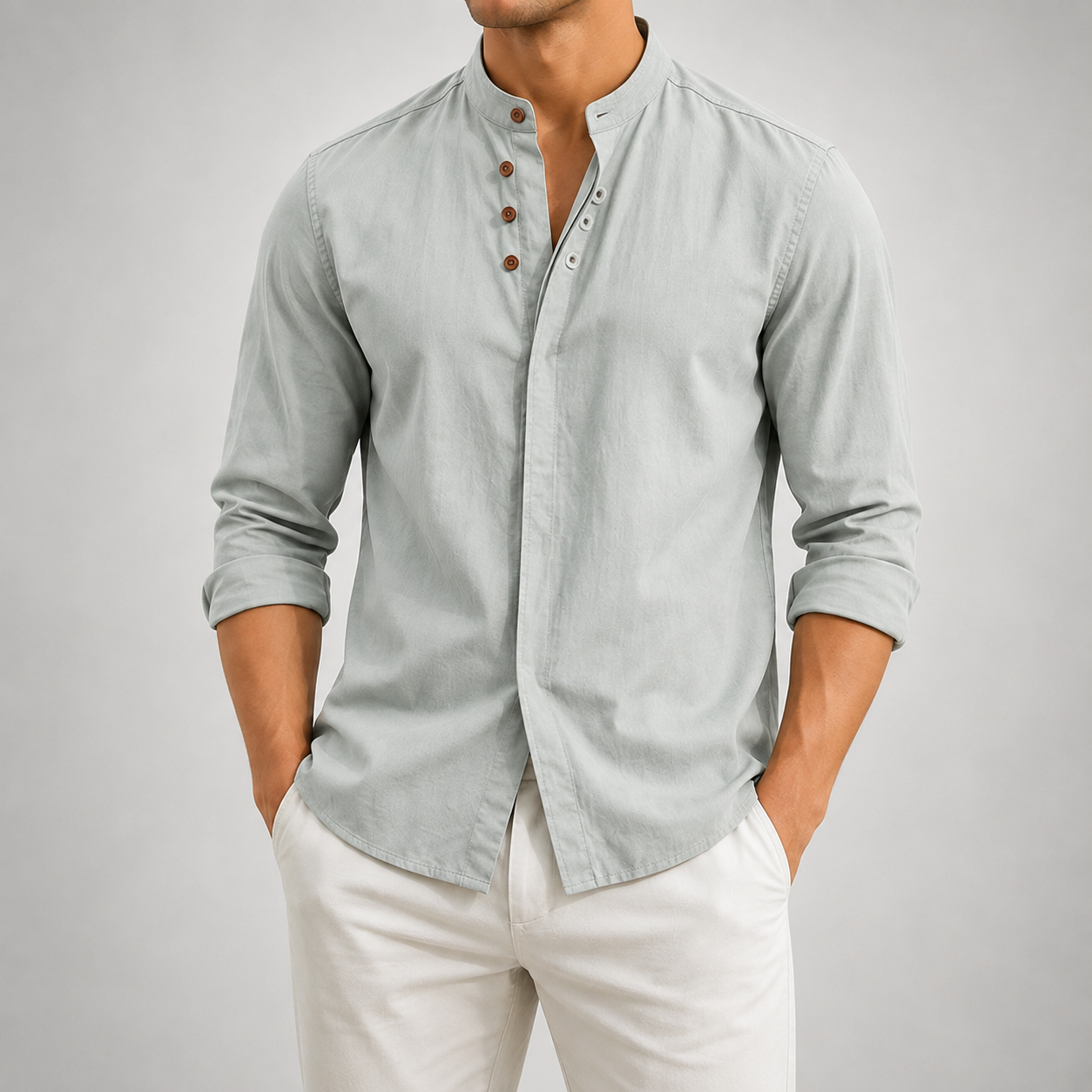 Vintage Collar Linen Shirt