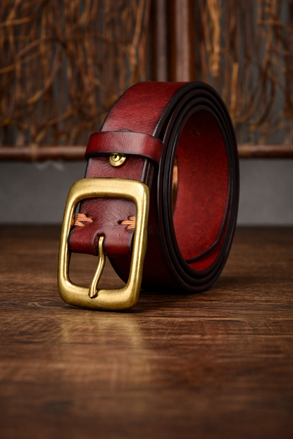 Retro Cowskin Leather Belt