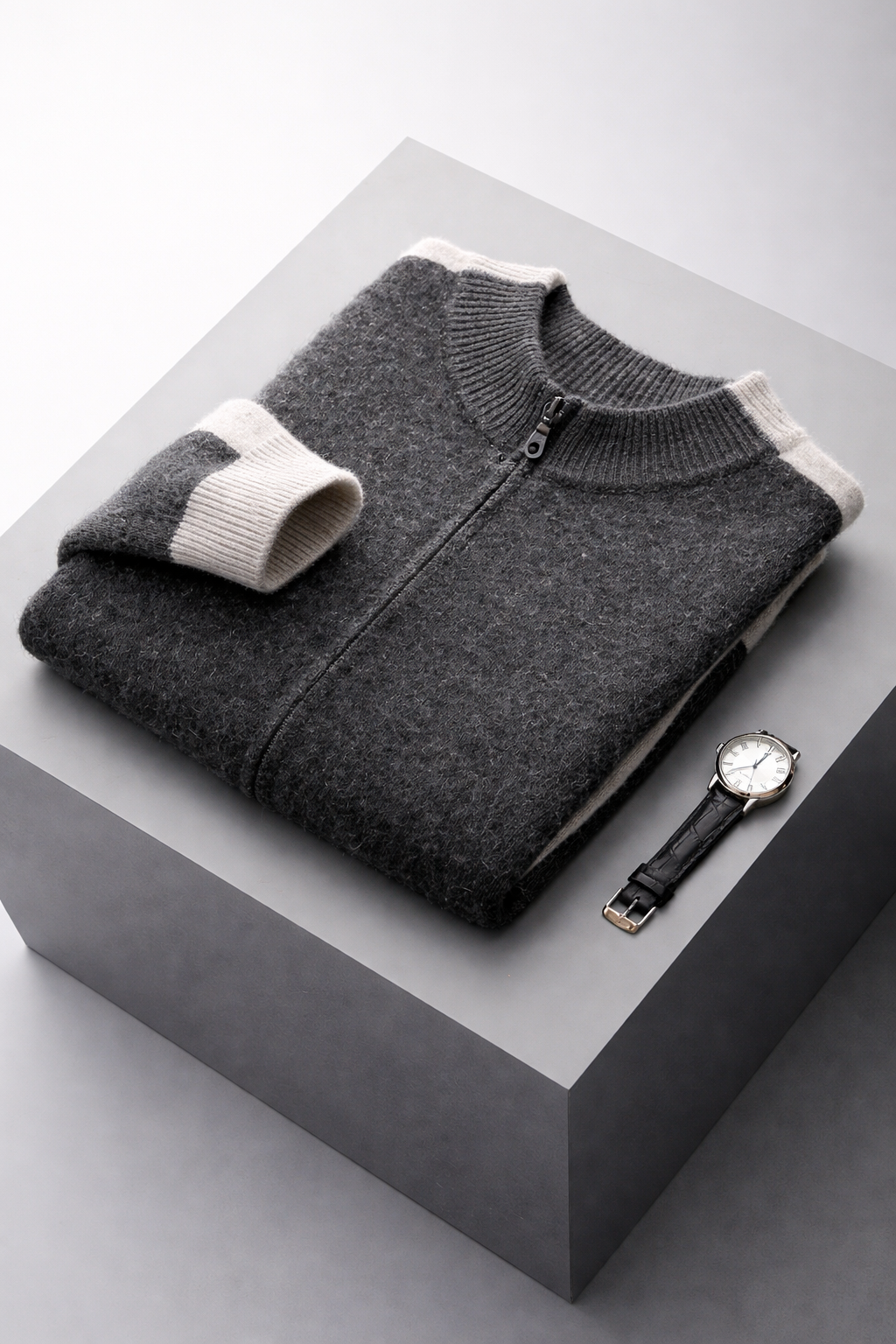 Merino Wool Zip Cardigan