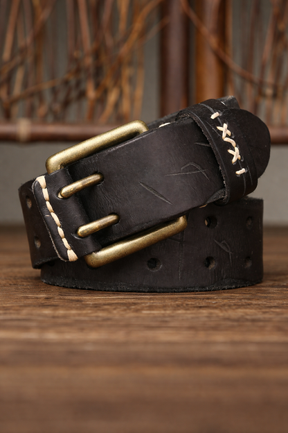 Double Prong Genuine Leather