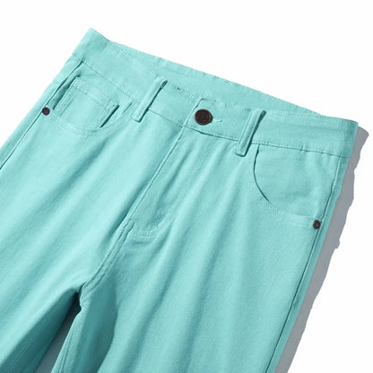 Elastic Colourful Straight Jeans