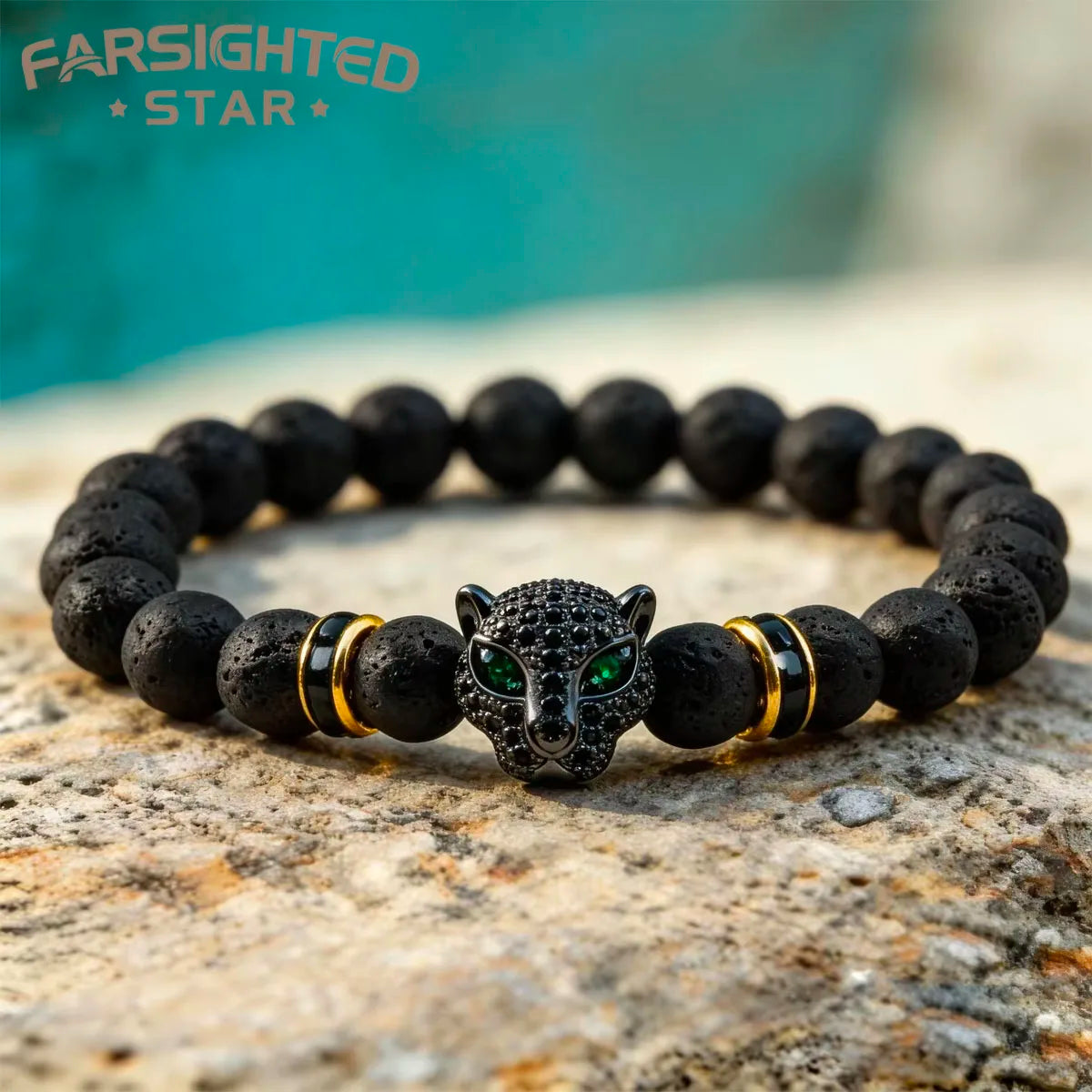 Lava Leopard Head Bracelet