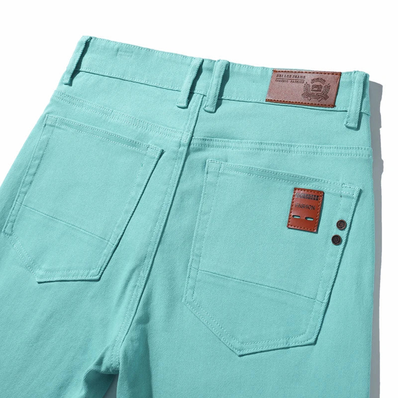 Elastic Colourful Straight Jeans