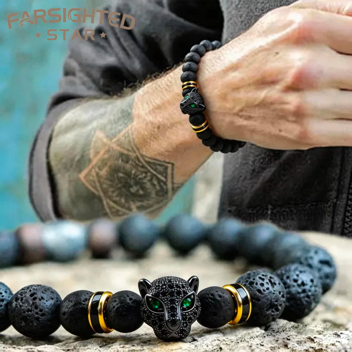 Lava Leopard Head Bracelet