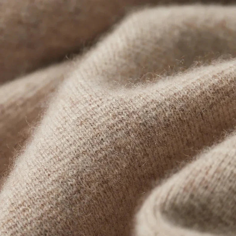 Zippered Lapel Knit Sweater