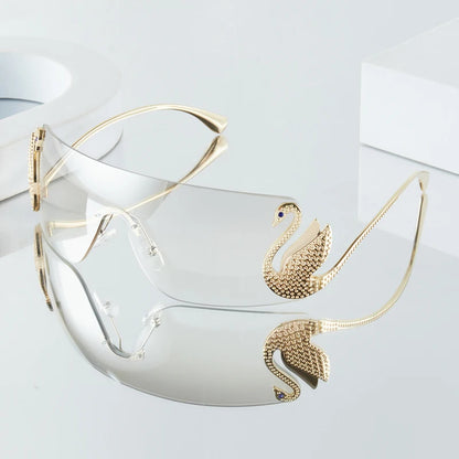 Rhinestone Swan Temple Sunglasses