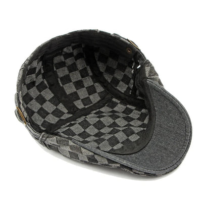 Checkered Newsboy Hat