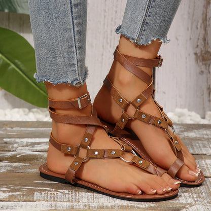 Retro Rivet Flat Shoes