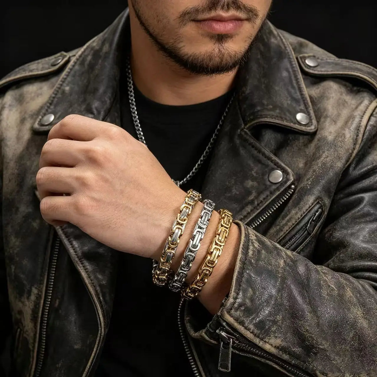 Stainless Steel Biker Bracelet