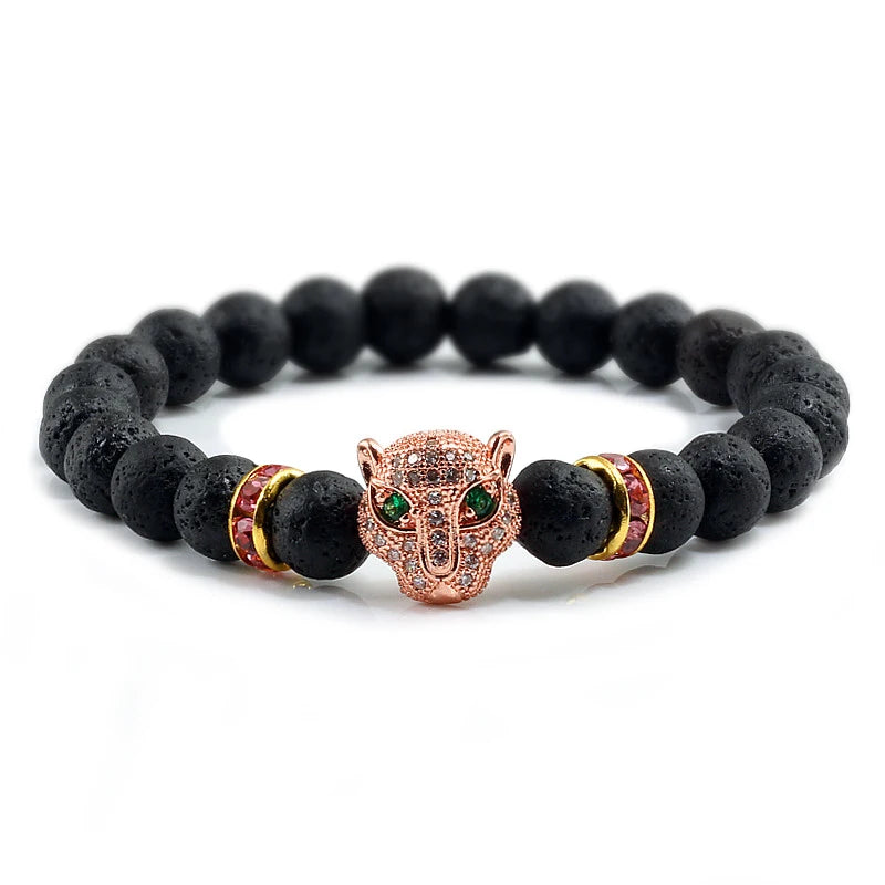 Lava Leopard Head Bracelet
